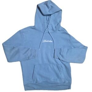 Hollister Men's Light Blue Pullover Hoodie Sweatshirt‎ Script Logo Size S
